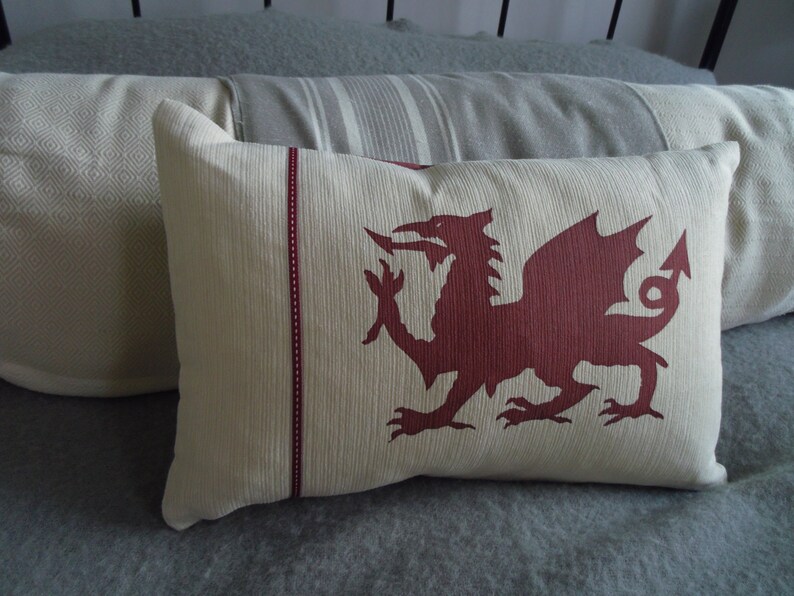 Hand Printed Dragon Cushion Cover Etsy
