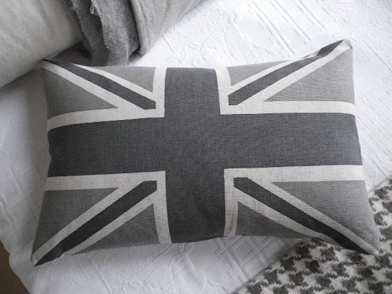 Handprinted Classic Greys Union Jack Flag Cushion Cover Etsy Finland