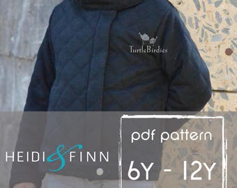 Urban Weekender Jacket pattern and tutorial 6y - 12y unisex modern coat outerwear sewing holiday jacket PDF