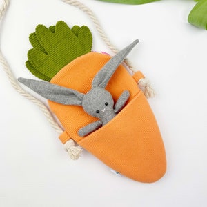 Carrot bag sewing pattern, easter pdf, carrot bag, doll sewing pattern, felt toy carrier pdf, child purse pattern, digital sewing pattern