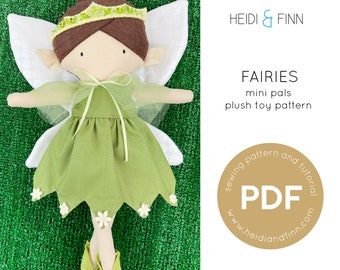 Mini Pals FEE Puppe Schnittmuster, Puppe Schnittmuster, Spielzeug PDF Schnittmuster, Plüschpuppe Schnittmuster, Fee Puppe Schnittmuster, Puppe Schnittmuster