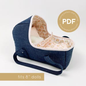Mini Pals, patrón de costura de cuna para muñecas, patrón de portabebés, patrón de costura de cama para muñecas, patrón de portabebés para muñecas, patrón de cuna para muñecas