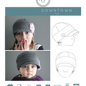 Downtown Hat pattern, hat sewing pattern, sunhat pattern, baseball hat pattern, swim hat sewing pattern, sunhat pdf pattern, hat for child image 2