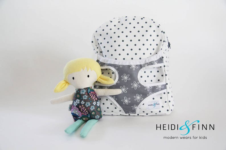 Mini Pals Carry me backpack, backpack sewing pattern, messesnger bag sewing pattern, doll carrier sewing pattern, doll pdf sewing pattern image 4