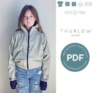 THURLOW jacket, spring jacket sewing pattern, windbreaker pattern, raincoat pattern, PDF sewing pattern, child coat pattern, cropped jacket