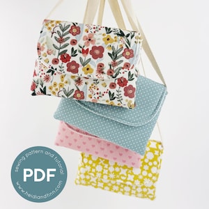 EASY PEASY purse, child purse sewing pattern, child&#39;s bag, mini purse, shoulder bag pattern, kids purse, DIY gift for girl, cross body bag