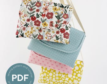 Patrón de costura para bolso de niña, bolso de niña, mini bolso, bolso bandolera, bolso para niña, regalo DIY para niña, bolso bandolera.