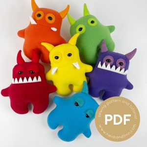 Monster Sewing Pattern Monster Plush Toy Mini Monster PDF Sewing Monster Sewing Pattern Monster Plush Toy Mini Monster PDF Sewing