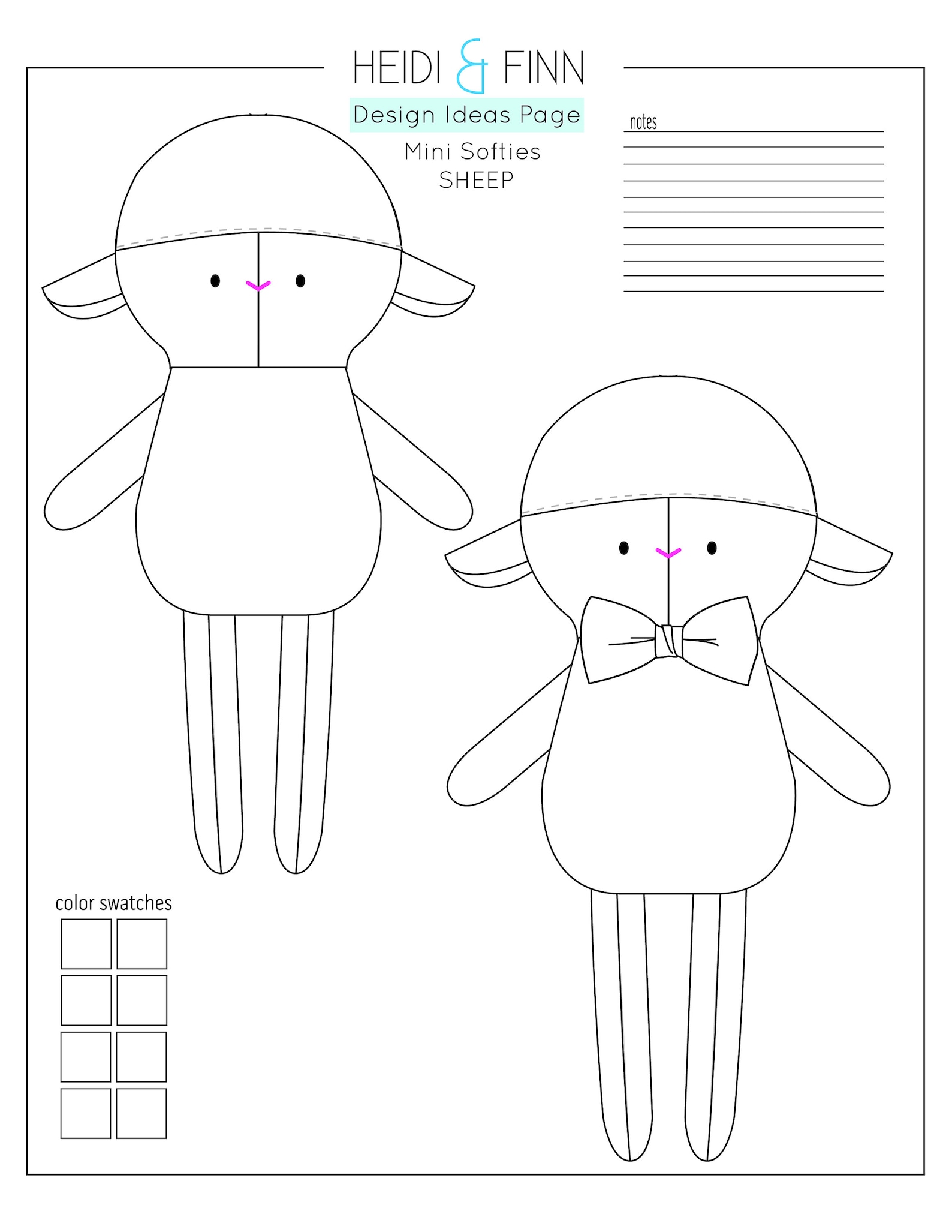 Sheep Doll Sewing Pattern, Mini Softie Pattern, Lamb Sewing Pattern ...