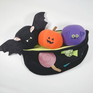 Halloween friends soft ball toy pdf SWEET, sewing pattern plush, toy animals pumpkin cat candy sweet, easy sew, pdf sewing pattern