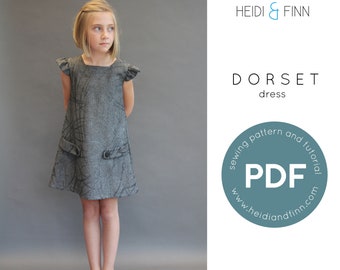 Dorset dress sewing pattern, PDF sewing pattern, easy dress pattern, summer dress sewing pattern, uniform sewing pattern, uniform dress