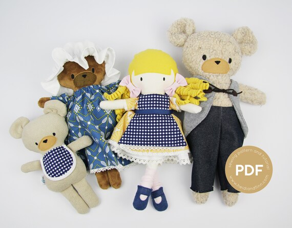 Mini Pals GOLDILOCKS and the Three Bears, Fairy Tale Sewing