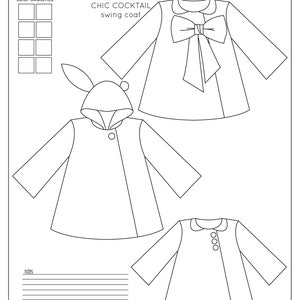 Chic Cocktail Swing Coat, swing coat pdf pattern, holiday coat sewing pattern, fancy coat pattern, swing coat pattern, child coat pattern image 7