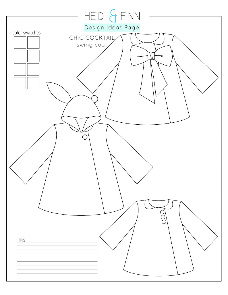 Chic Cocktail Swing Coat, swing coat pdf pattern, holiday coat sewing pattern, fancy coat pattern, swing coat pattern, child coat pattern image 7