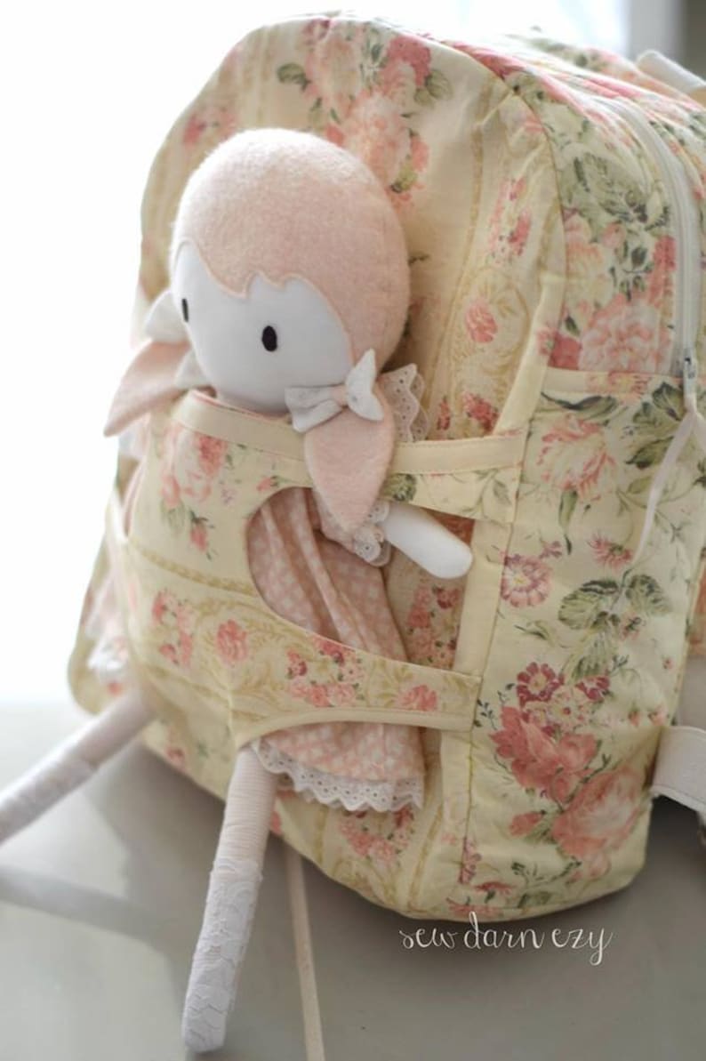 Mini Pals Carry me backpack, backpack sewing pattern, messesnger bag sewing pattern, doll carrier sewing pattern, doll pdf sewing pattern image 9