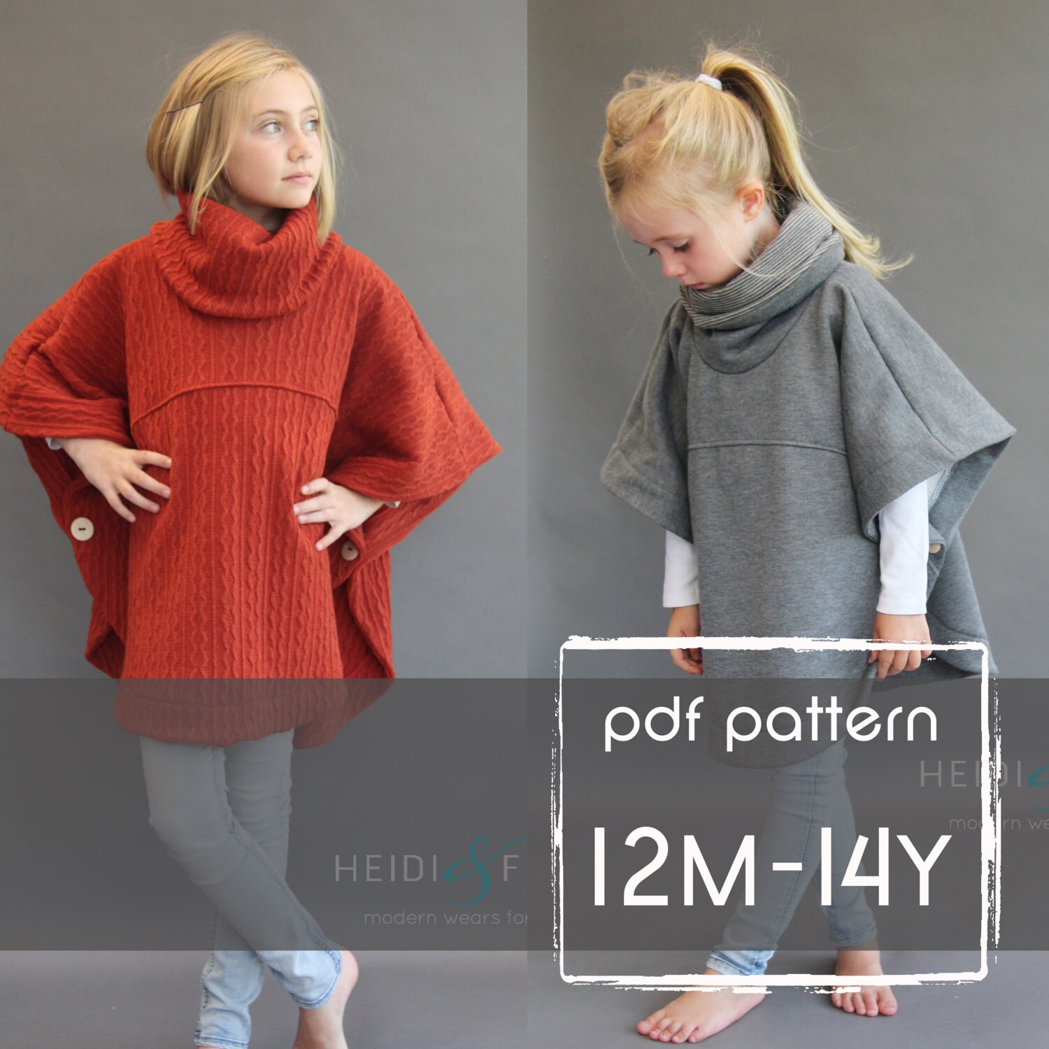 Veritas cape poncho pattern and tutorial 12m-14y  holiday jacket  coa…