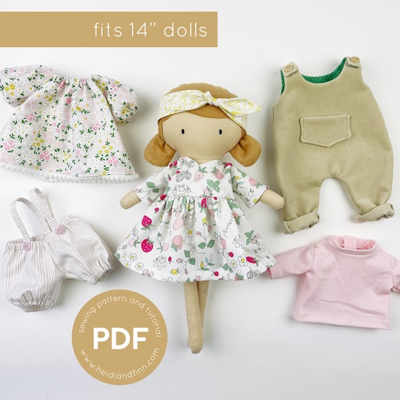 Mini Pals Dress up set 7, sunday best, doll clothing pattern, doll sewing pattern, doll pants pattern, doll dress pattern, hat doll pdf