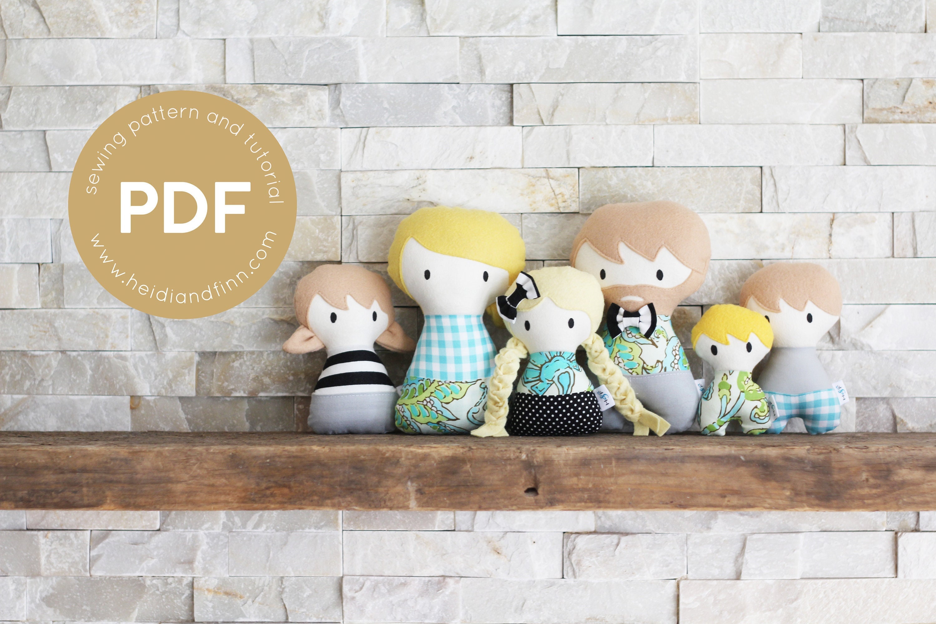 Mini Pals FAMILY PORTRAIT Soft Rag Doll Pdf Sewing Pattern Toy Softie ...