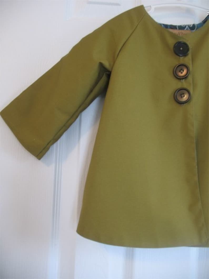 Chic Everyday Coat pattern and tutorial PDF 12M-6T easy sew epattern jacket image 4