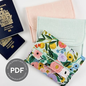 Carteira para passaporte e cartão, molde para costura de porta-passaporte, estojo para passaporte de viagem, carteira para cartão, porta-cartão, capa para passaporte, molde para carteira para cartão