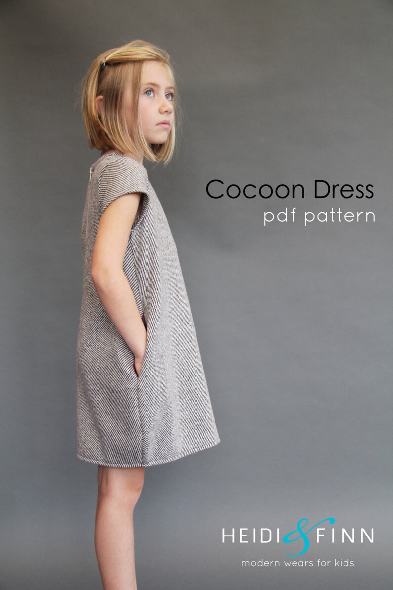 Cocoon Dress PDF Pattern and Tutorial 12m12y Tunic Dress Etsy