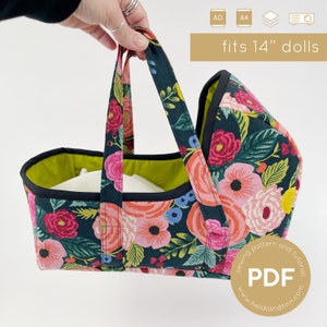 Cama Mini Pals, cuna para muñecas de 14 pulgadas, patrón de costura para portabebés, patrón de costura para cama de muñecas, patrón de cuna para muñecas, patrón de cuna para muñecas
