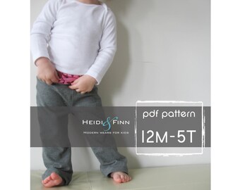 Comfy Yoga Pants pattern and tutorial PDF boy girl EASY SEW 12m-5T