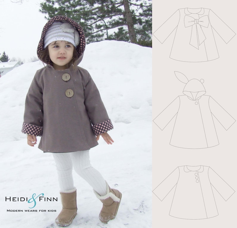 Chic Cocktail Swing Coat, swing coat pdf pattern, holiday coat sewing pattern, fancy coat pattern, swing coat pattern, child coat pattern image 4