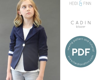 Cadin knit blazer, jacket sewing pattern, holiday jacket sewing pattern, blazer sewing pattern, coat pdf sewing pattern, child blazer pdf