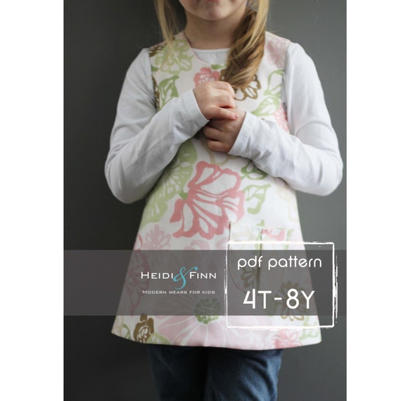 Sweet Pocket Pinafore Pattern and Tutorial 4T 8y Easy Sew Etsy