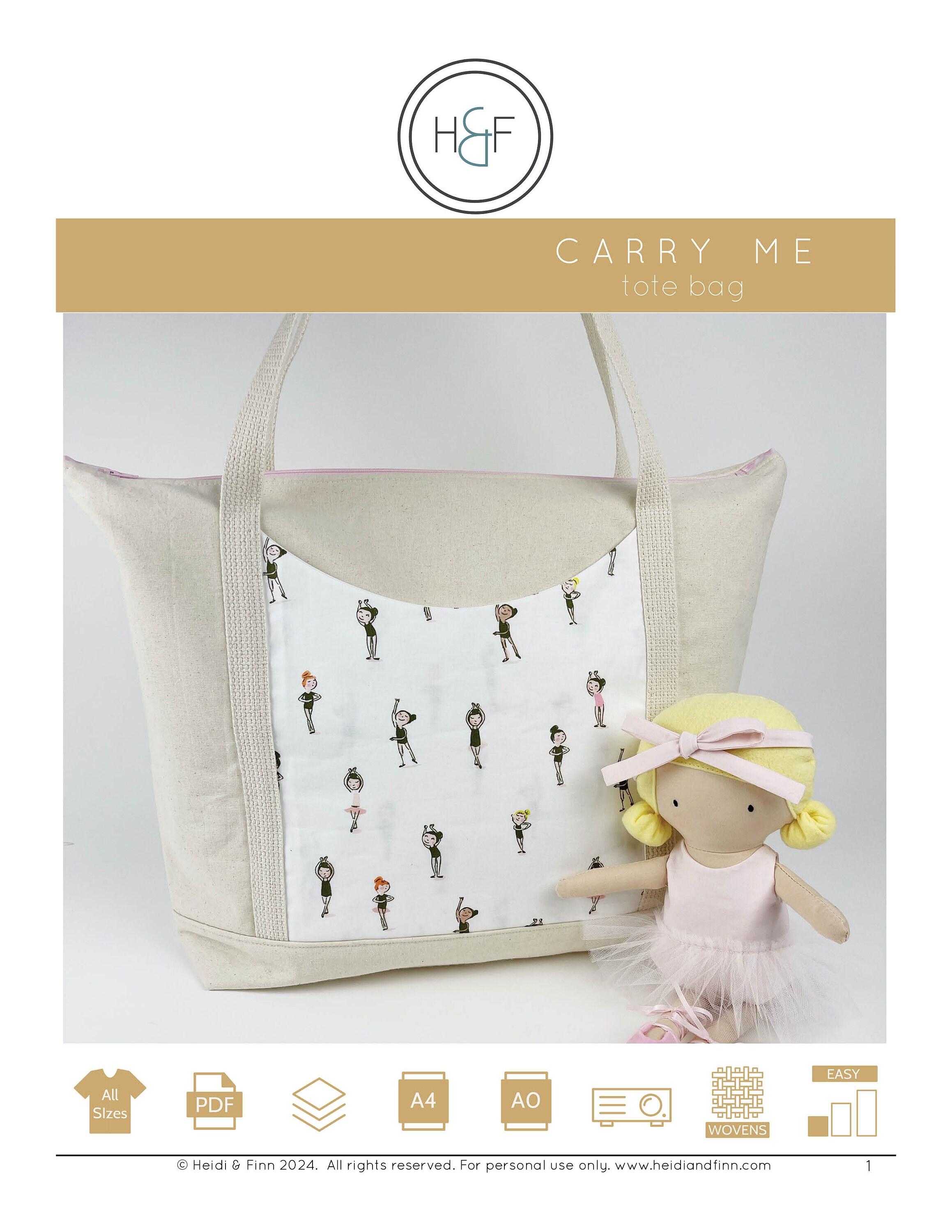 Child Tote Bag Pattern, Library Sewing Pattern, Sports Bag Sewing ...