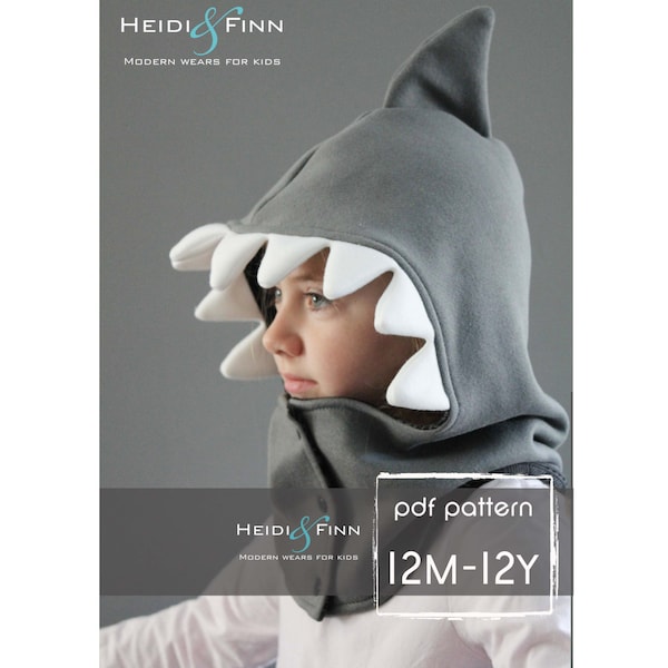 All in One Hooded Scarf pattern and tutorial 6m-12y easy sew PDF pattern unisex cap scood