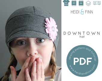 Downtown Hat pattern, hat sewing pattern, sunhat pattern, baseball hat pattern, swim hat sewing pattern, sunhat pdf pattern, hat for child