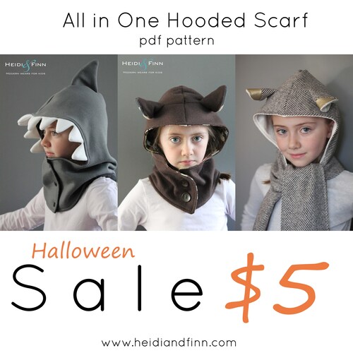 Hooded Scarf PDF PATTERN hooded Scarf With Pockets Sewing Etsy