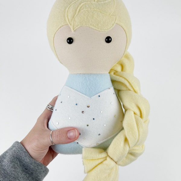 Handmade cuddle doll, READY TO SHIP gift, elsa doll, gift for child, Plush girl doll, frozen doll, Plush rag doll, gift for girl, boy gift