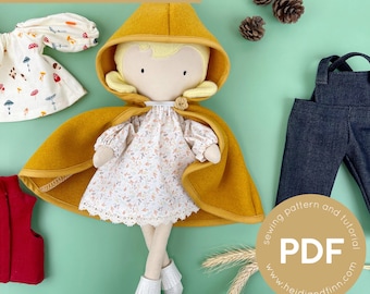 Mini Pals DRESS UP Set #4, Schnittmuster für Puppengarderobe, Puppenkleidung, Puppencape, Puppenkleidung, Puppenkleid Schnittmuster, Schnittmuster für Plüschgarderobe