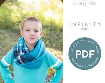 Lenço Infinity, padrão de costura envolvente, lenço Infinity com bolso oculto, opções seguras para crianças, padrão de costura de lenço, padrão pdf de xale