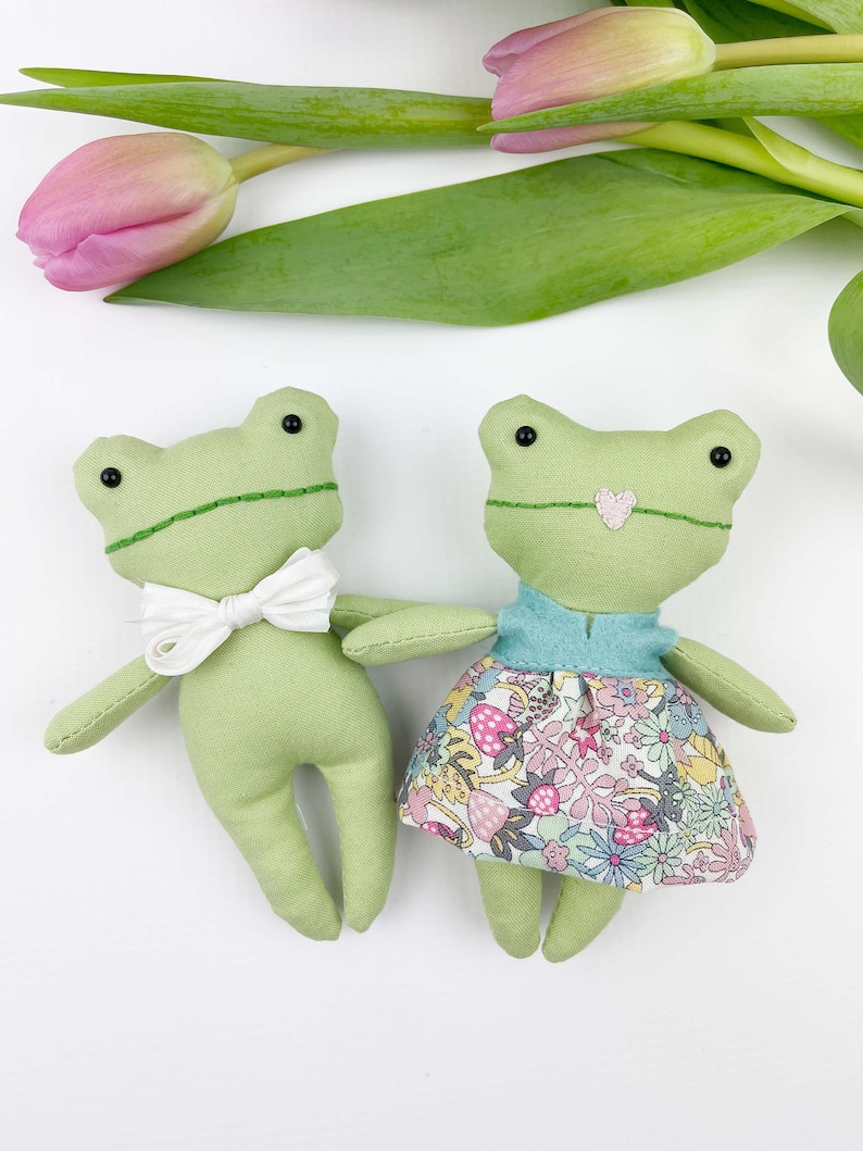 Spring Easter doll sewing pattern, Mini Pals pattern, easter dolls, doll sewing pattern, felt sewing pattern, easter pdf pattern, frog pdf image 8