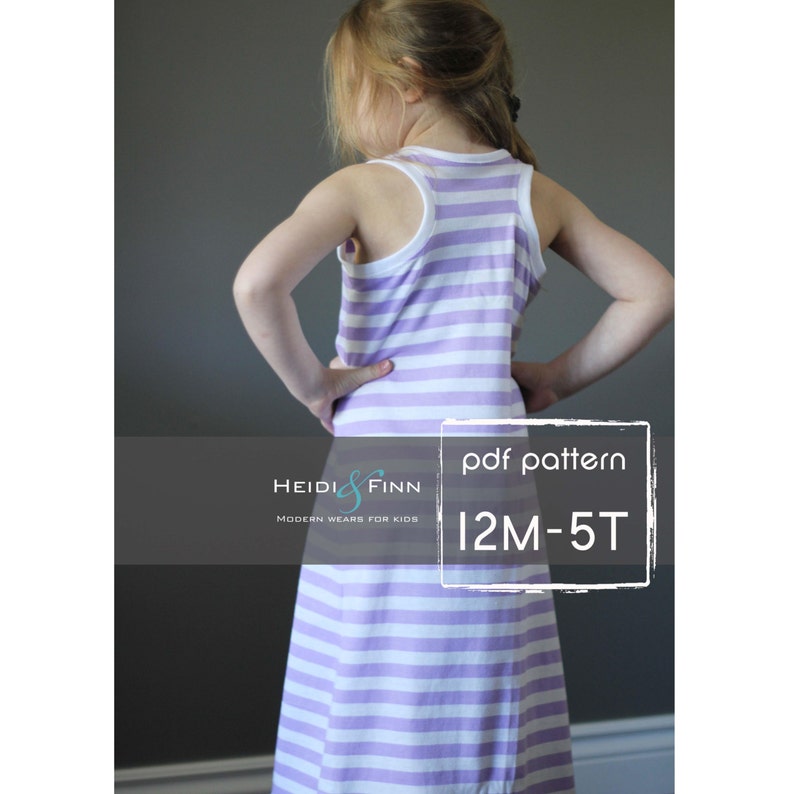 Sporty Maxi Dress Pattern and Tutorial PDF 12m5t Easy Sew Etsy