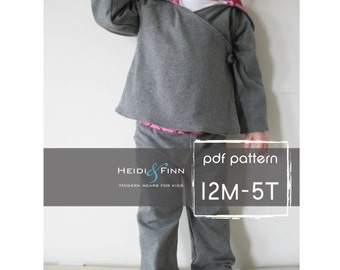 Comfy Yoga Suit pattern and tutorial 12M-5T epattern  pants and top sweater PDF