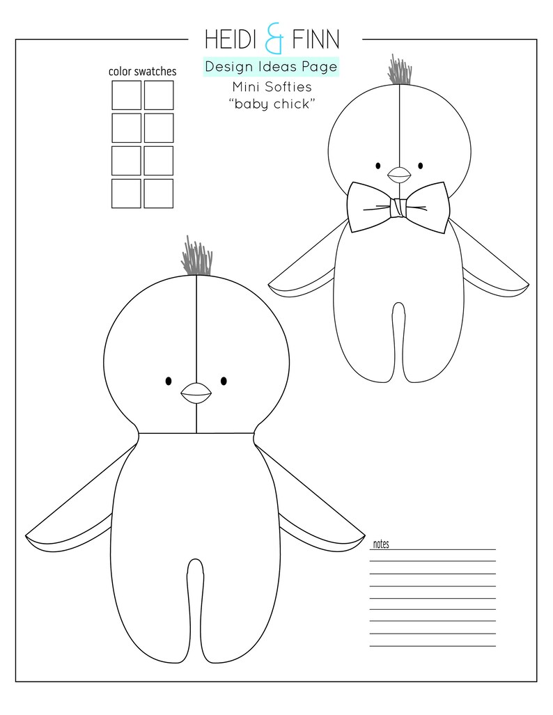 baby chick doll sewing pattern, toy pdf sewing pattern, tiny doll sewing pattern, easy sew pattern, spring chick, chicken doll pdf pattern image 10