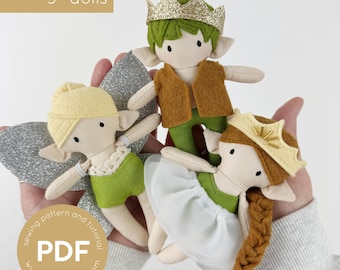 Mini-feepoppenpatroon, feeën, speelgoedpop, bospop, pop van 5 inch, naaipatroon sprookjespop, poppenhuispop, kleine pop naaipatroon