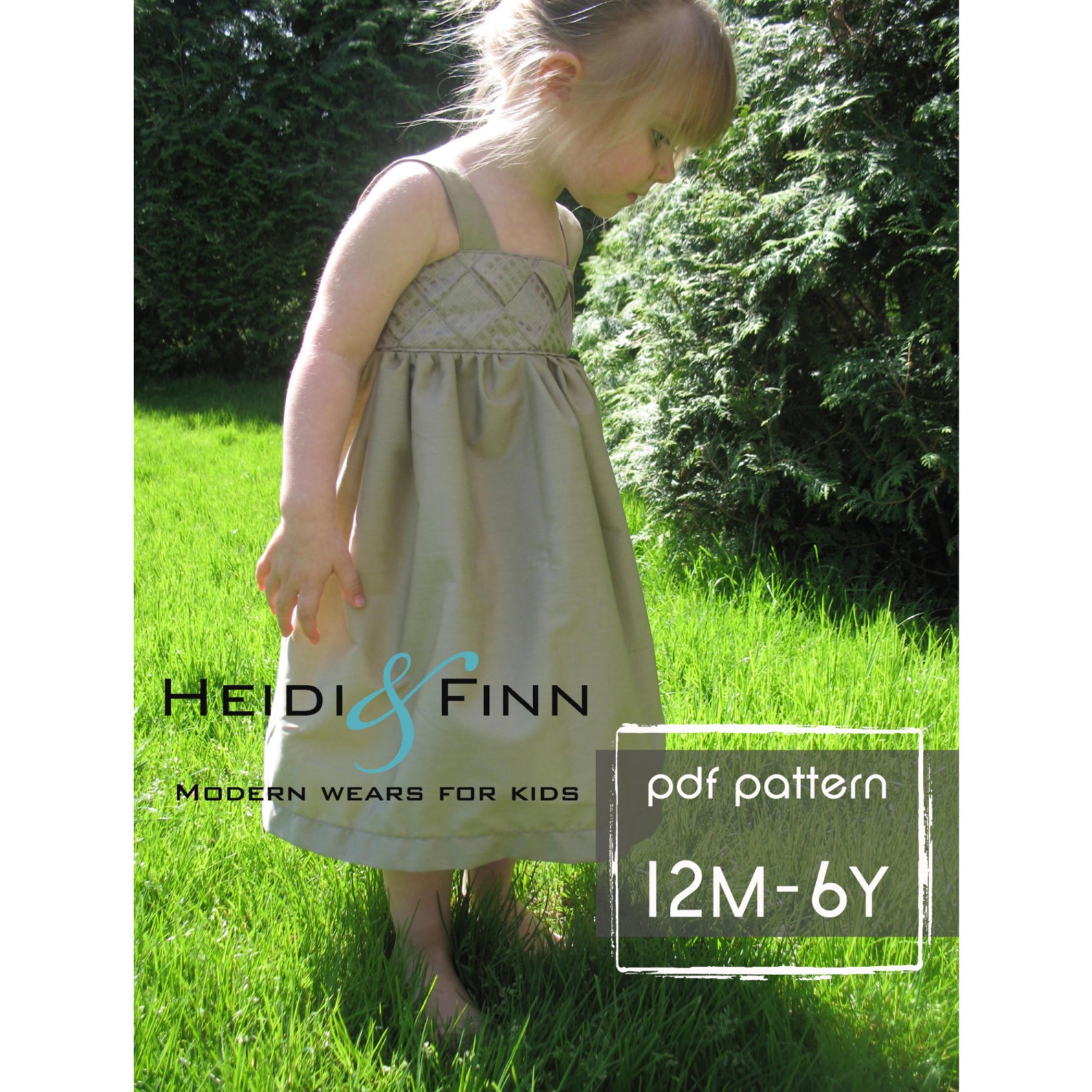 Garden Party Dress Pdf Pattern and Tutorial 12M6T Easy Sew Etsy