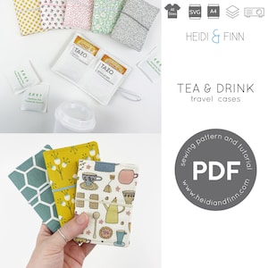 TEA & DRINK Brieftasche, Teebrieftasche Schnittmuster, Reise-Teetasche, Reise-Aroma-Etui, Salzwasser-Brieftasche, Reise-Teetasche Schnittmuster