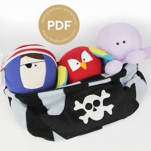 NEW  Pirate friends soft ball toy pdf sewing pattern plush toy animals octopus parrot stuffed