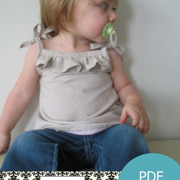 Cute Little Ruffle Shirt tutorial and pattern PDF child 6M-3T EASY Sew