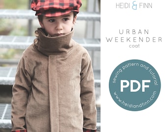 Urban Weekender Jacket pattern and tutorial 12m - 12y unisex modern coat outerwear sewing holiday jacket PDF