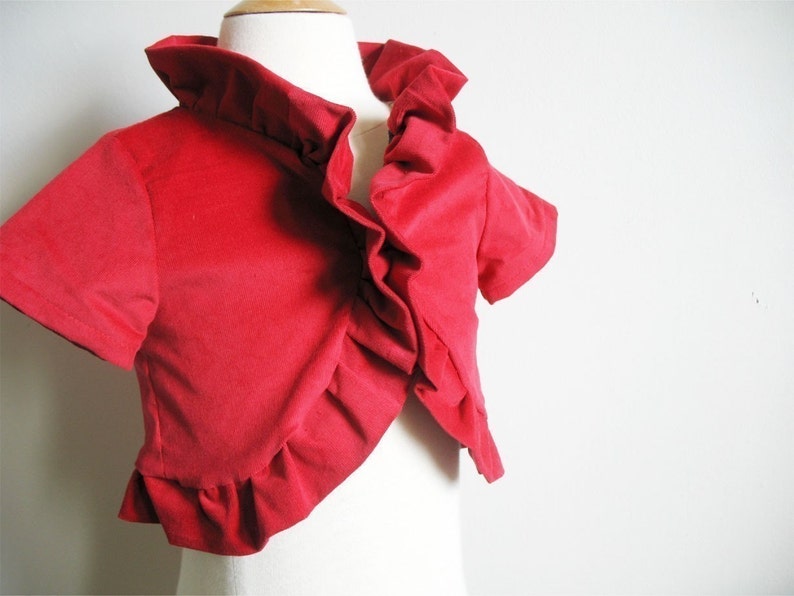 Ruffle Bolero pattern and tutorial PDF 12m-5T perfect for the holidays DIY jacket sweater shrug image 3