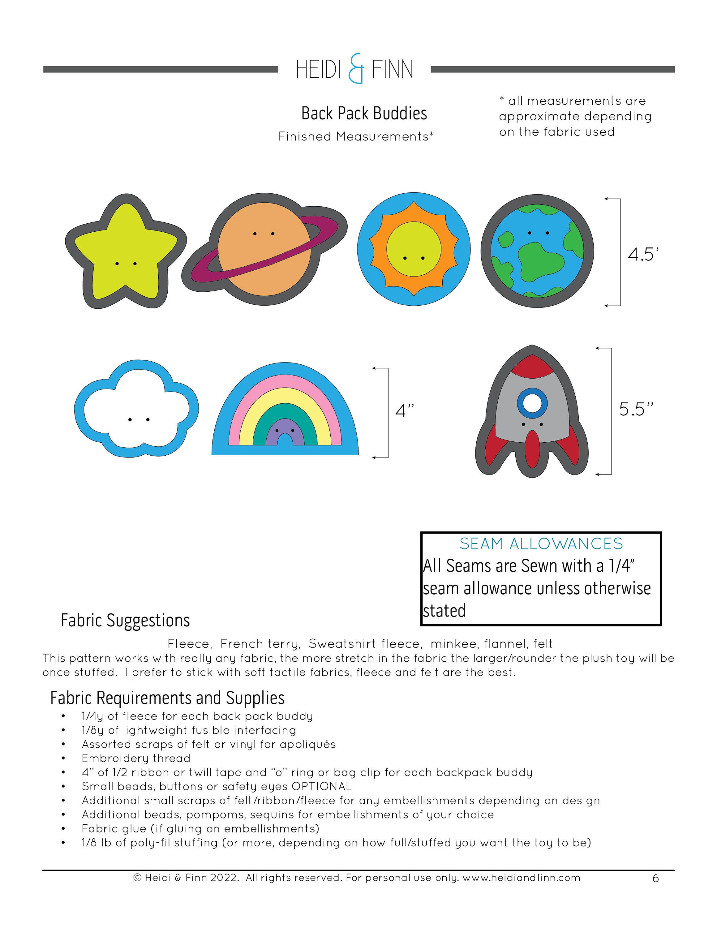 Backpack Charm Sewing Pattern, Plush Toy, Plush Space Sewing Pattern ...