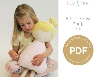 Pillow Pals sewing pattern, large doll pdf pattern, Pillow doll pattern, doll sewing pattern, huge doll, easy to sew doll pdf, rag doll